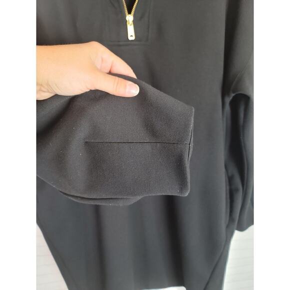 SCOTCH & SODA MAISON SCOTCH 1/4 ZIP SWEATSHIRT DRESS IN BLACK, SZ LARGE - Picture 11 of 16